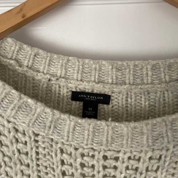 Ann Taylor Woven Boxy Sweater with Button Detail - Picture 2 of 5